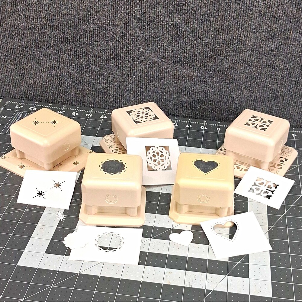 Martha Stewart Crafts Paper Punch Lot of 5 All Over Page Hearts Flowers